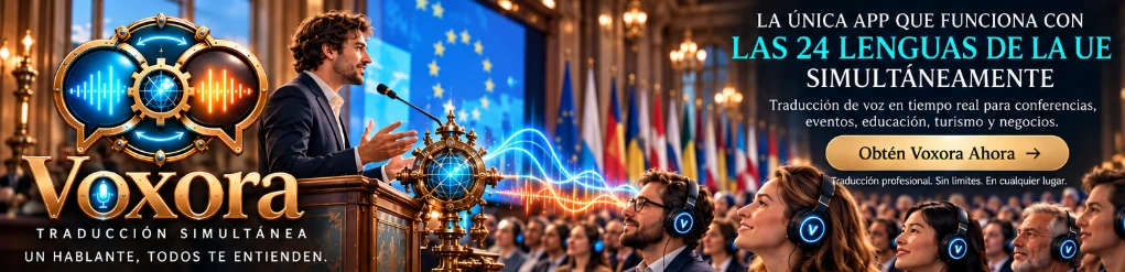 Voxora · Traducción simultánea · Un hablante, todos te entienden